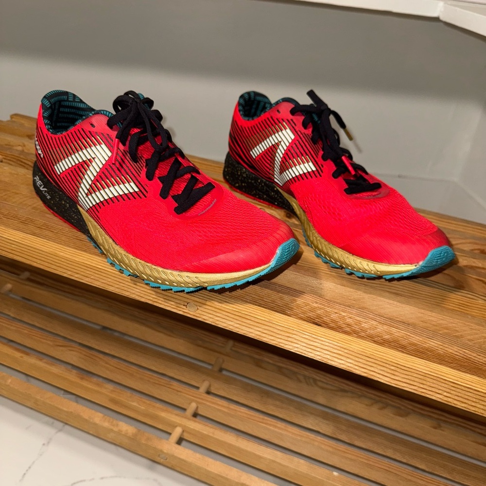 New Balance Red and Gold Athletic Sneakers